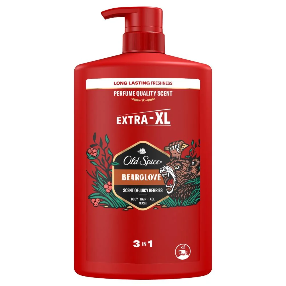 Old Spice Bearglove 3 w 1 płyn do mycia ciała, włosów i twarzy, 1000 ml