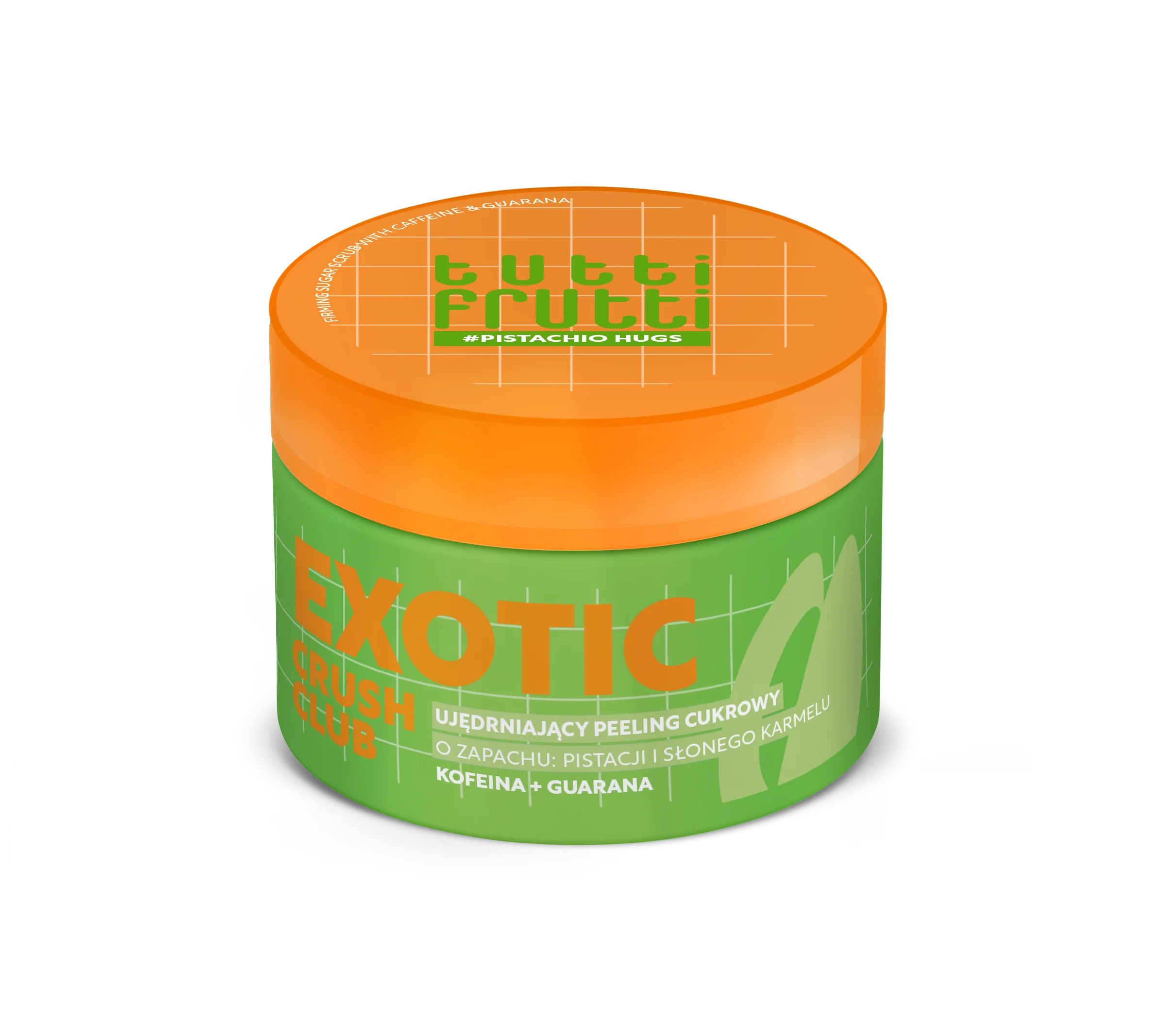 Tutti Frutti #Pistachio Hugs ujędrniający peeling cukrowy o zapachu pistacji i słonego karmelu, 250 g