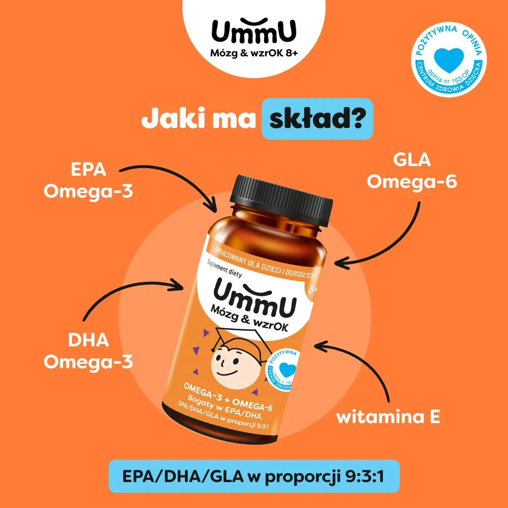 Ummu Mózg & WzrOK 8+ 120 kapsułek miękkich