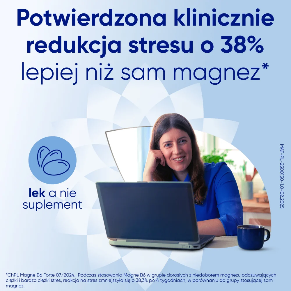 Magne B6 Forte 100 mg + 10 mg, 60 tabletek powlekanych