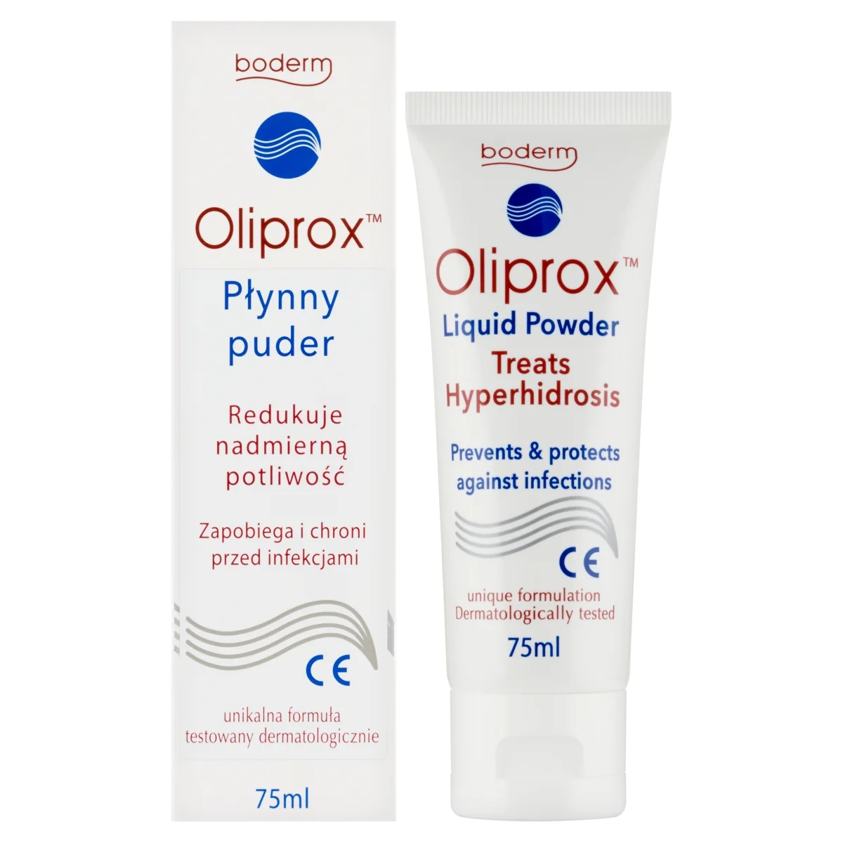 Oliprox płynny puder na nadmierną potliwość i podrażnienia, 75 ml