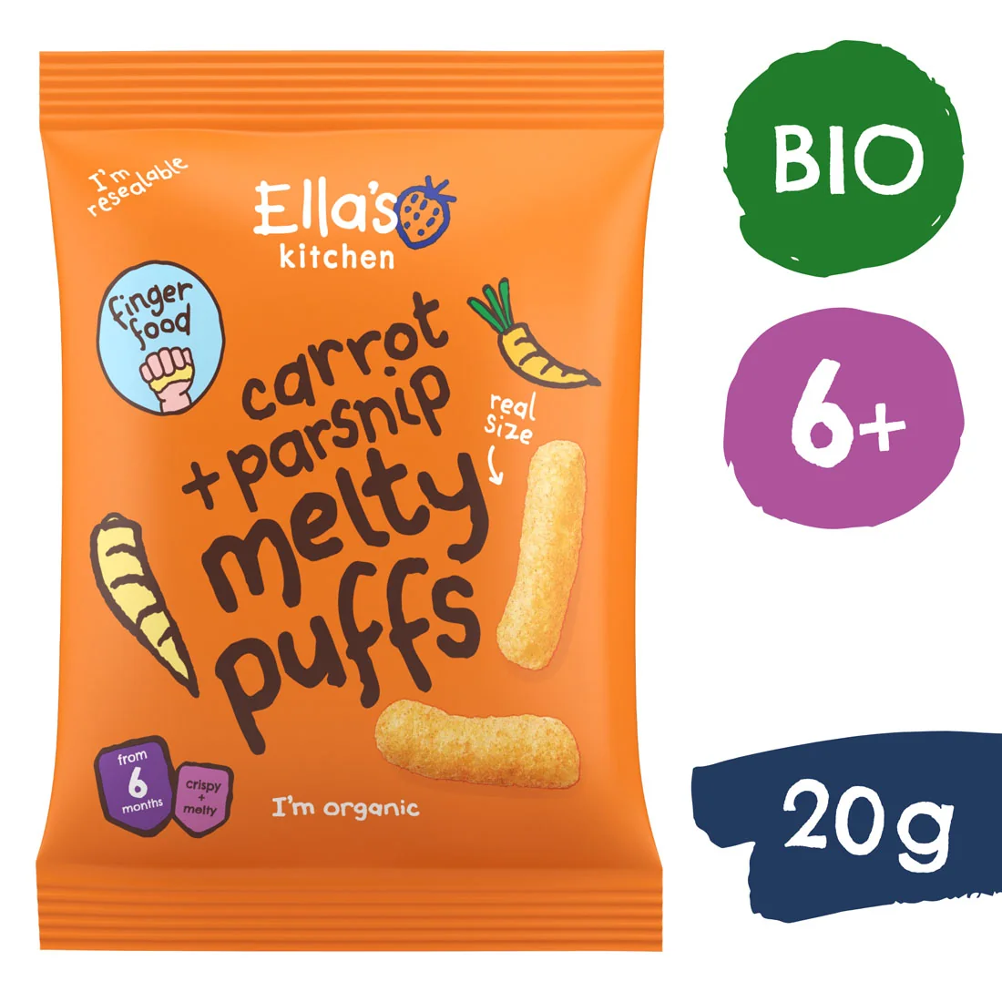 Ella's Kitchen BIO chipsy marchewka i pasternak, 20 g