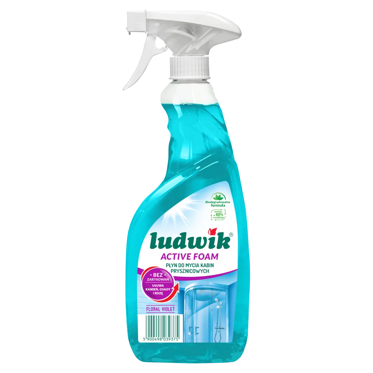 Ludwik Active Foam płyn do mycia kabin prysznicowych Floral Violet, 600 ml