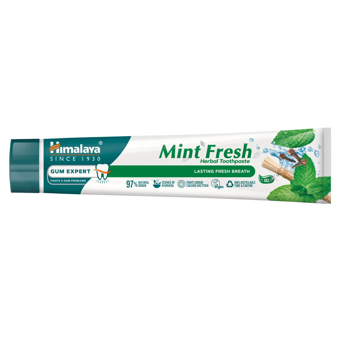 Himalaya Gum Expert ziołowa pasta do zębów w żelu odświeżająca oddech Mint Fresh, 75 ml