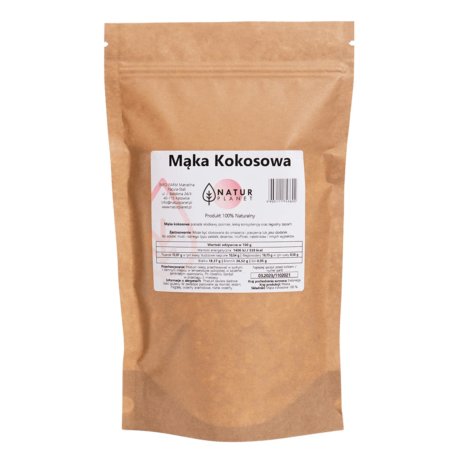 Natur Planet mąka kokosowa, 1000 g