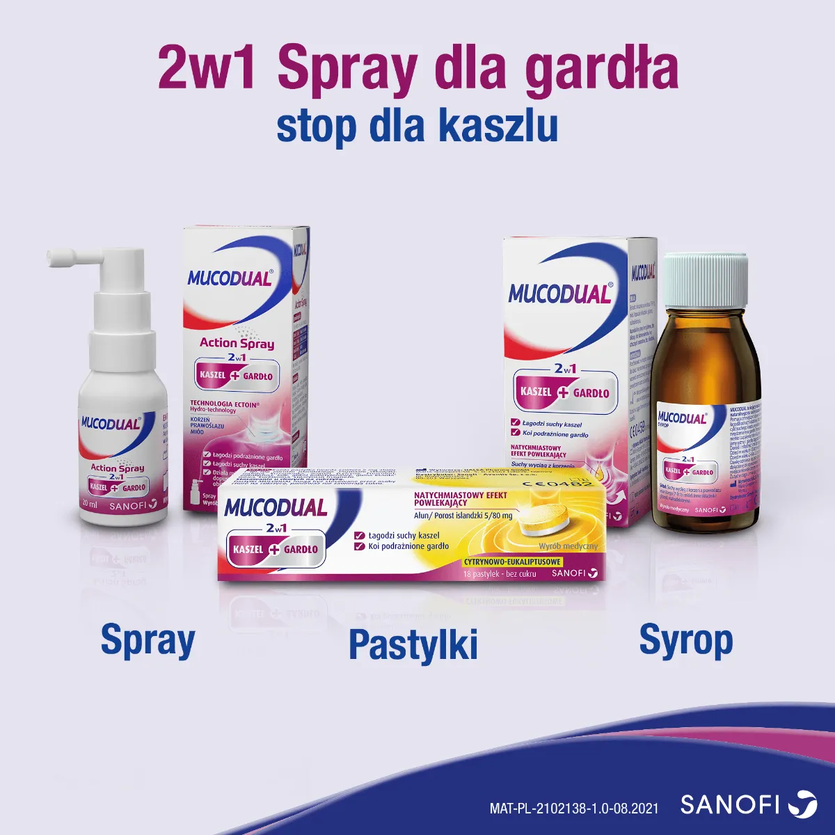 Mucodual 2w1 Action Spray, aerozol, 20 ml. Data ważności 2022-08-31 