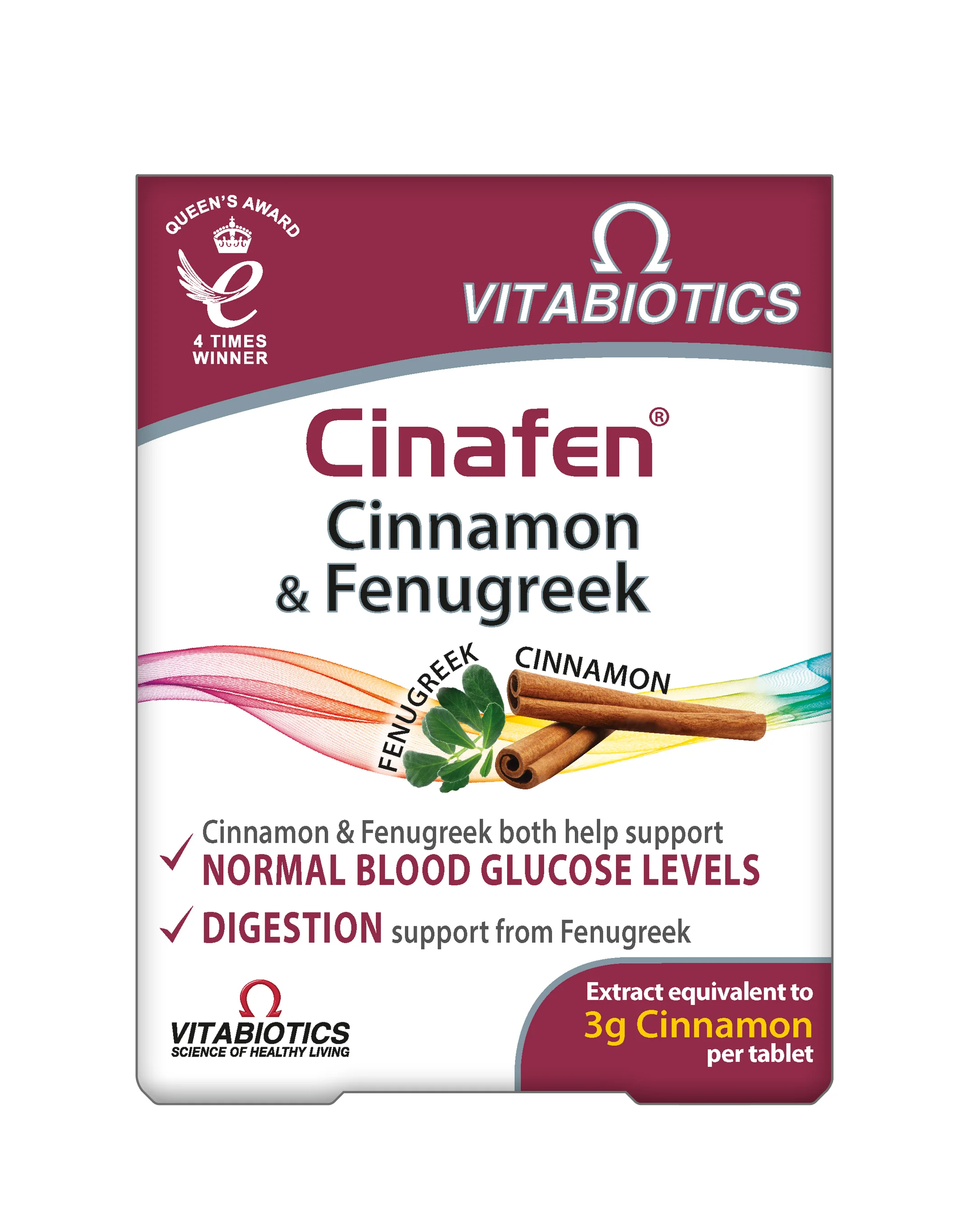 Vitabiotics Cinafen® Cinnamon & Fenugreek 60 tabletek