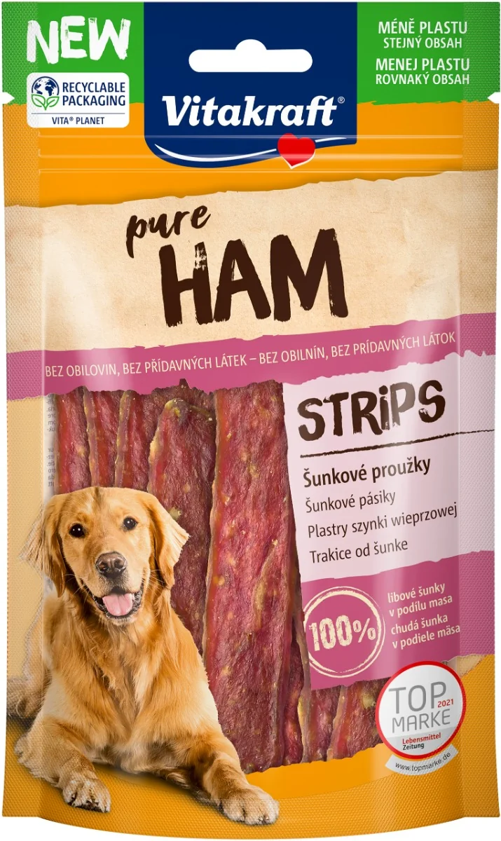 Vitakraft Pure Ham przysmak dla psa, paski szynki, 80 g