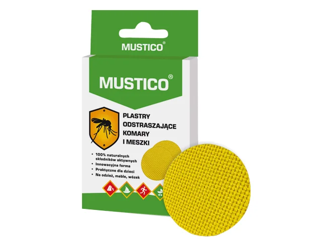 Mustico plastry odstraszające komary i meszki, 12 sztuk