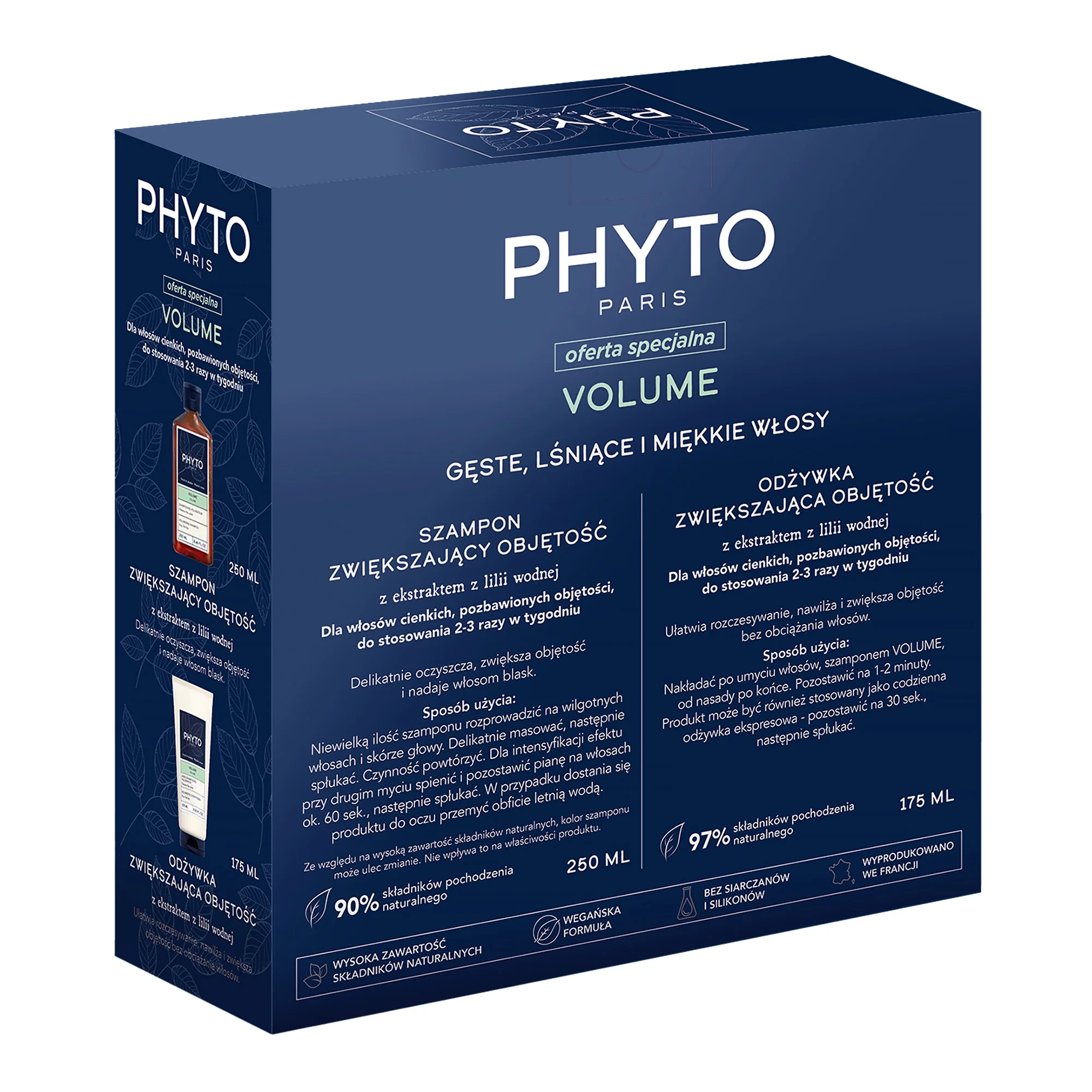Phyto Volume Zestaw szampon, 250 ml + odżywka, 175 ml
