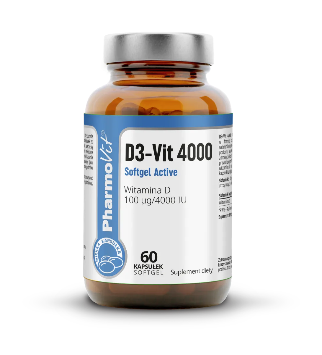 Pharmovit D3-Vit 4000, suplement diety, 60 kapsułek