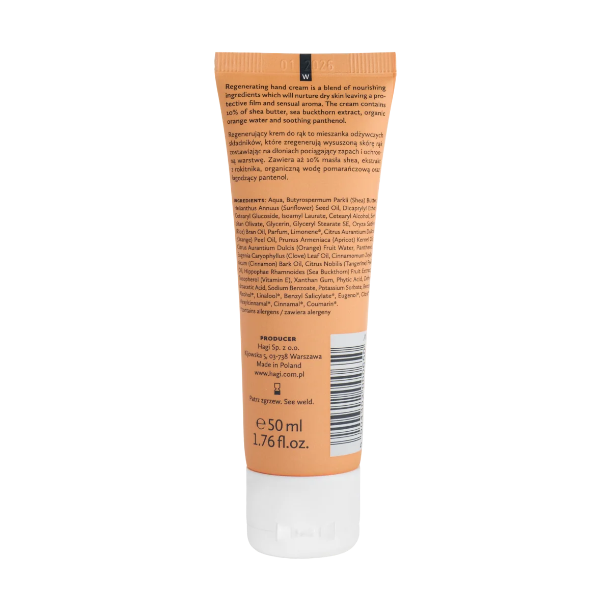 Hagi Korzenna Pomarańcza regenerujący krem do rąk, 50 ml