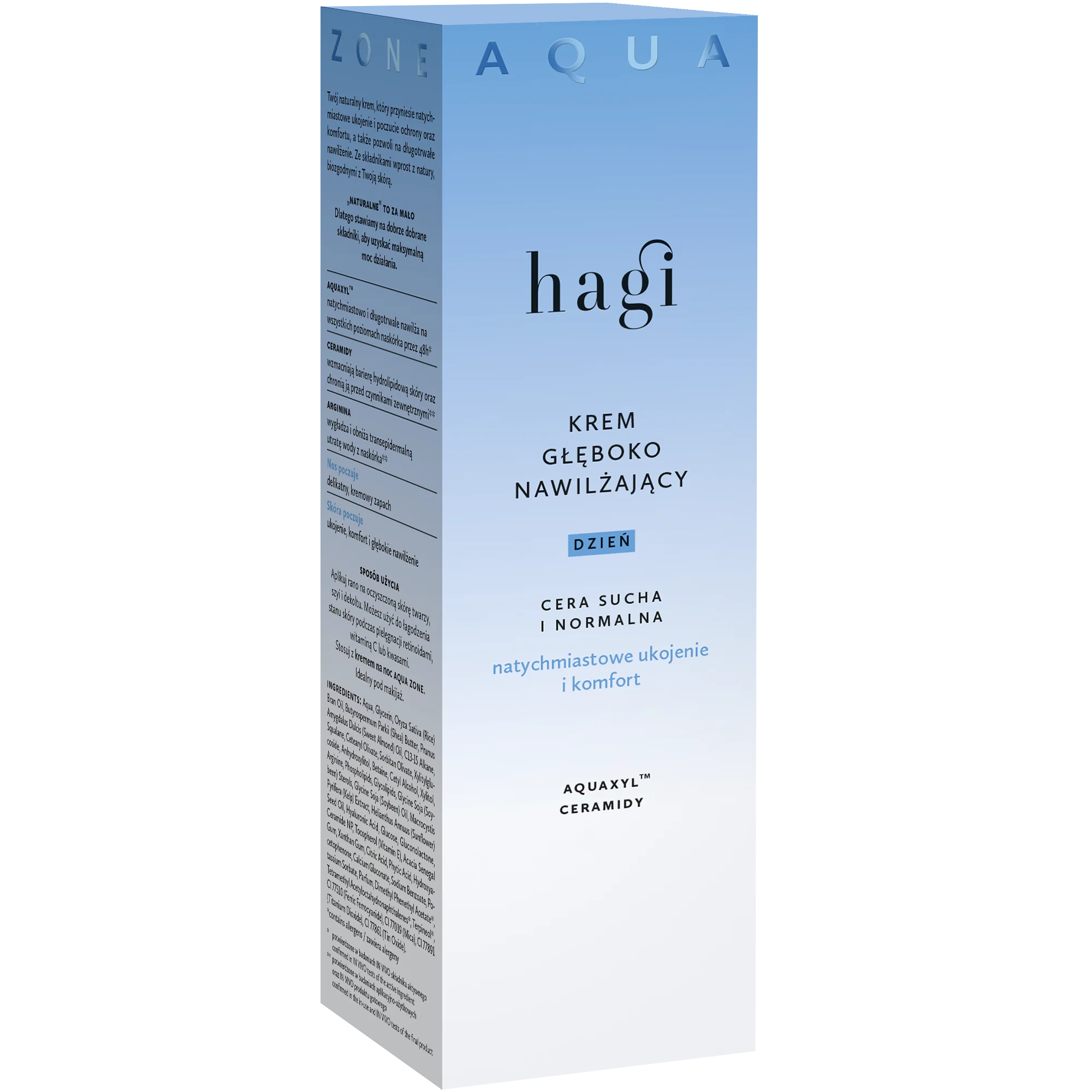Hagi Aqua Zone krem głęboko nawilżający na dzień cera normalna i sucha, 50 ml