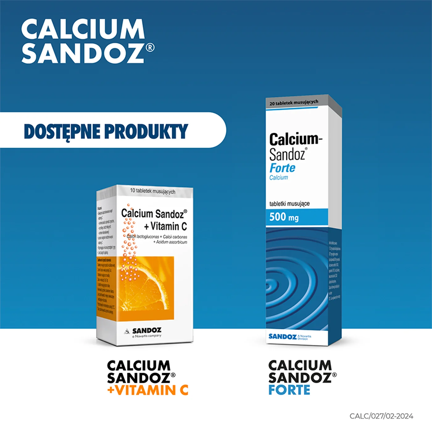 Calcium-Sandoz Forte 500 mg, tabletki musujące