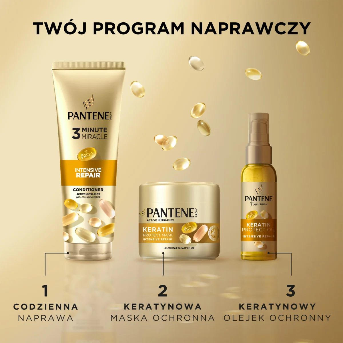 Pantene Pro-V Intensive Repair 3 Minute Miracle odżywka do włosów suchych, 220 ml