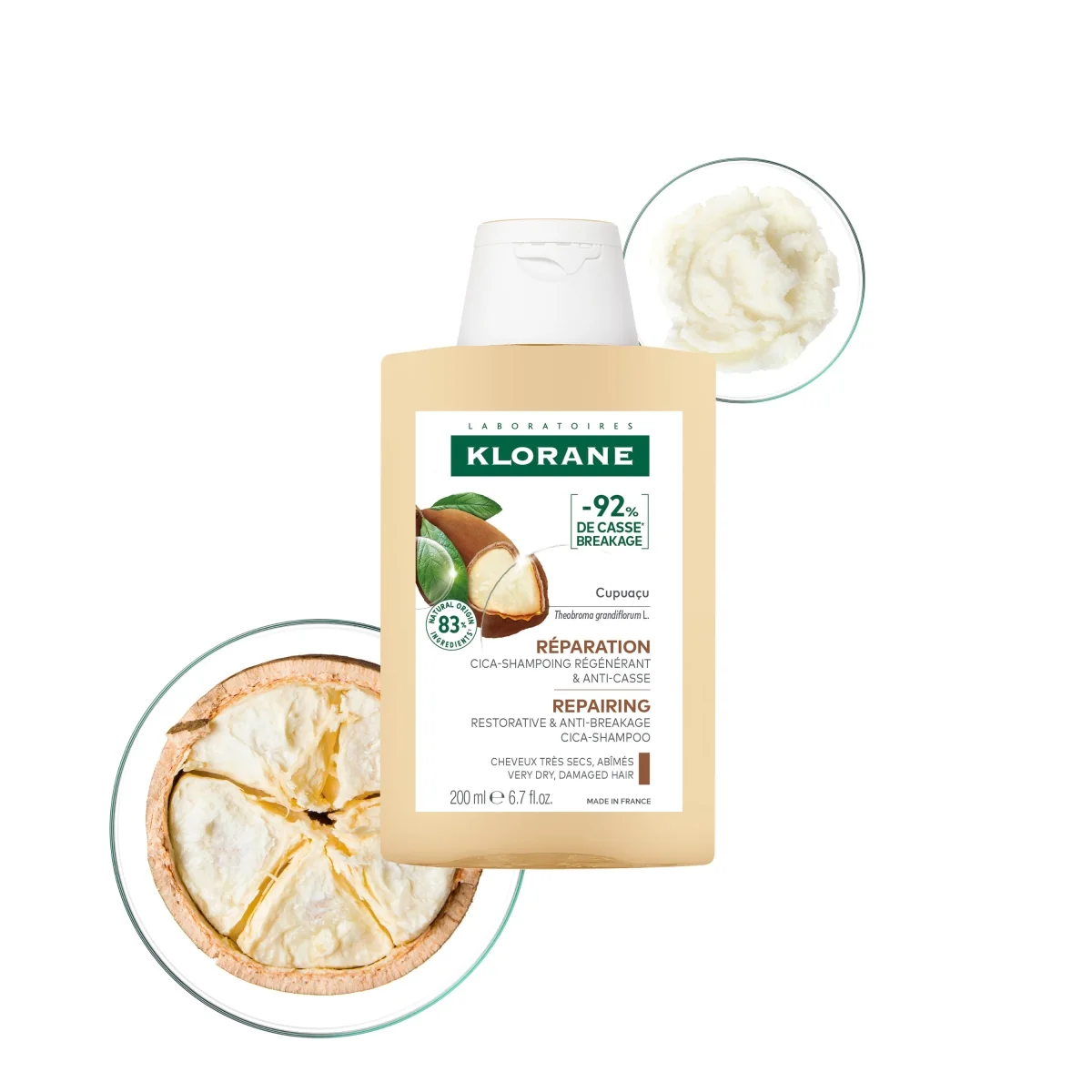 Klorane szampon regenerujący przeciw łamliwości z Cupuacu, 200 ml
