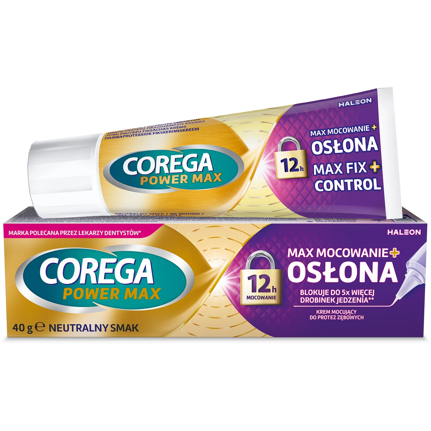 Corega Max Osłona krem mocujący do protez zębowych, smak neutralny, 40 g