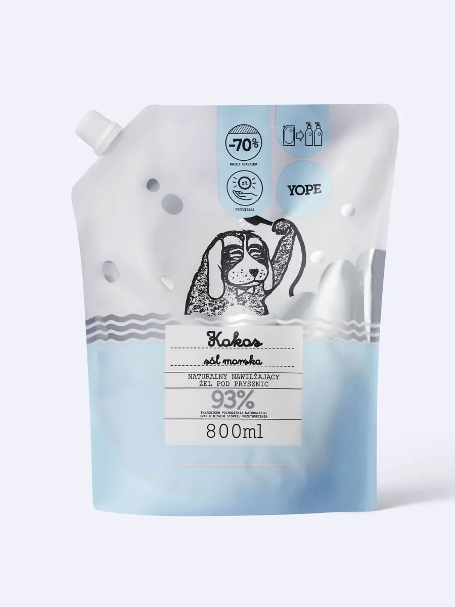 YOPE Żel pod prysznic Kokos i sól morska Refill, 800 ml