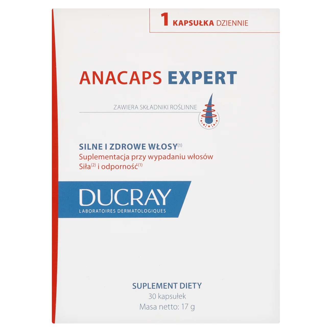 Ducray Anacaps Expert na silne i zdrowe włosy, 30 kapsułek