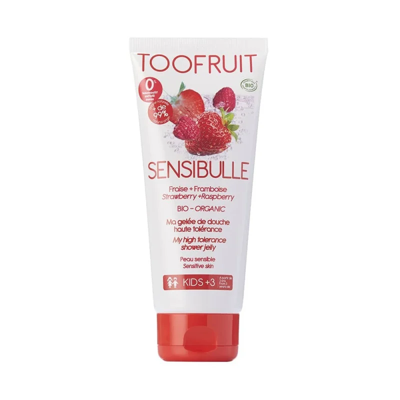 TOOFRUIT żel pod prysznic dla dzieci skóra wrażliwa Truskawka i Malina, 200 ml