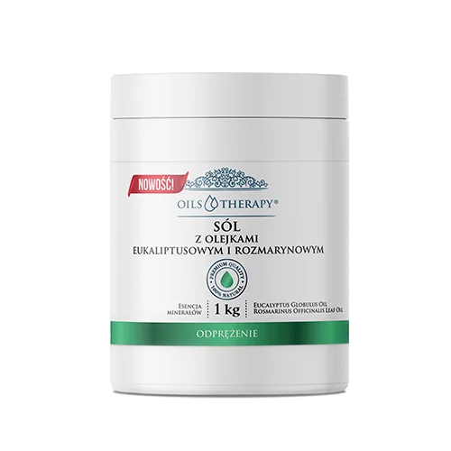 Oils&Therapy naturalna sól do kąpieli z olejkiem eukaliptusowym i rozmarynowym, 1 kg