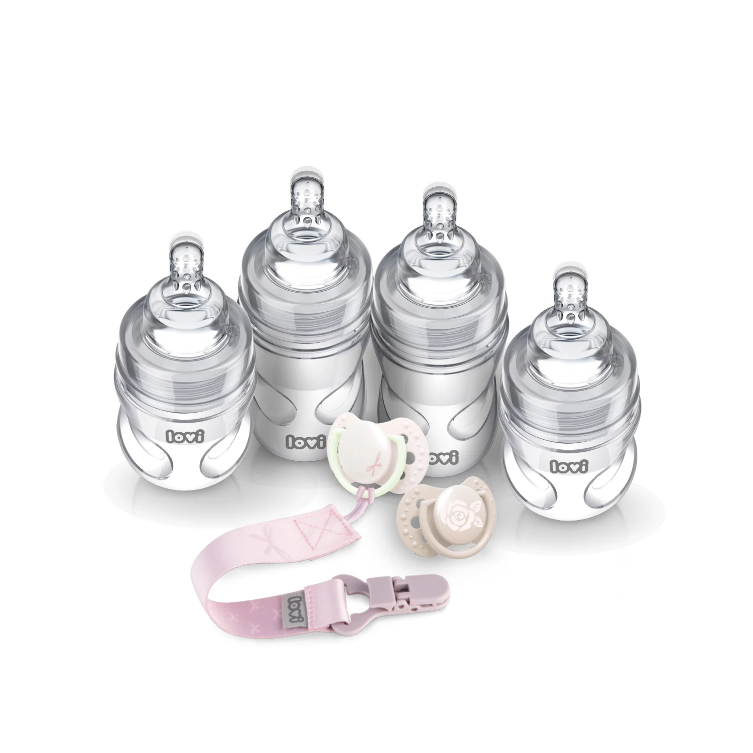 LOVI Zestaw wyprawkowy Baby Shower Girl 4 butelki medical + 2 smoczki