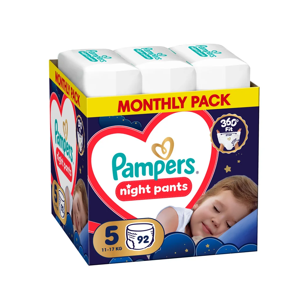 Pampers Night Pants 5 pieluchomajtki, rozmiar 5, 11-17 kg, 92 sztuki