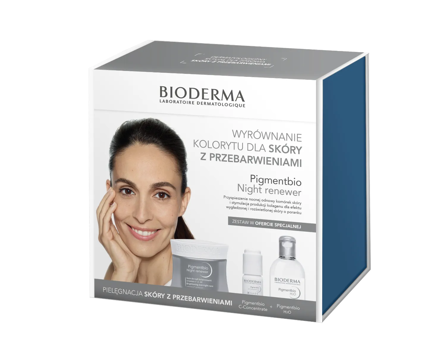 BIODERMA Zestaw Pigmentbio H2O, 250 ml + C-concentrate, 5 ml + Night Renewer, 50 ml