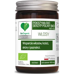 BeOrganic Skrzyp BIO + Pokrzywa BIO WŁOSY 100 tabletek