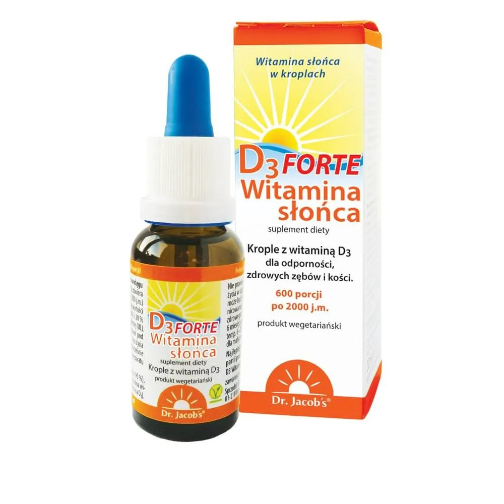Dr. Jacob's Witamina D3 Forte, suplement diety, krople doustne, 20 ml