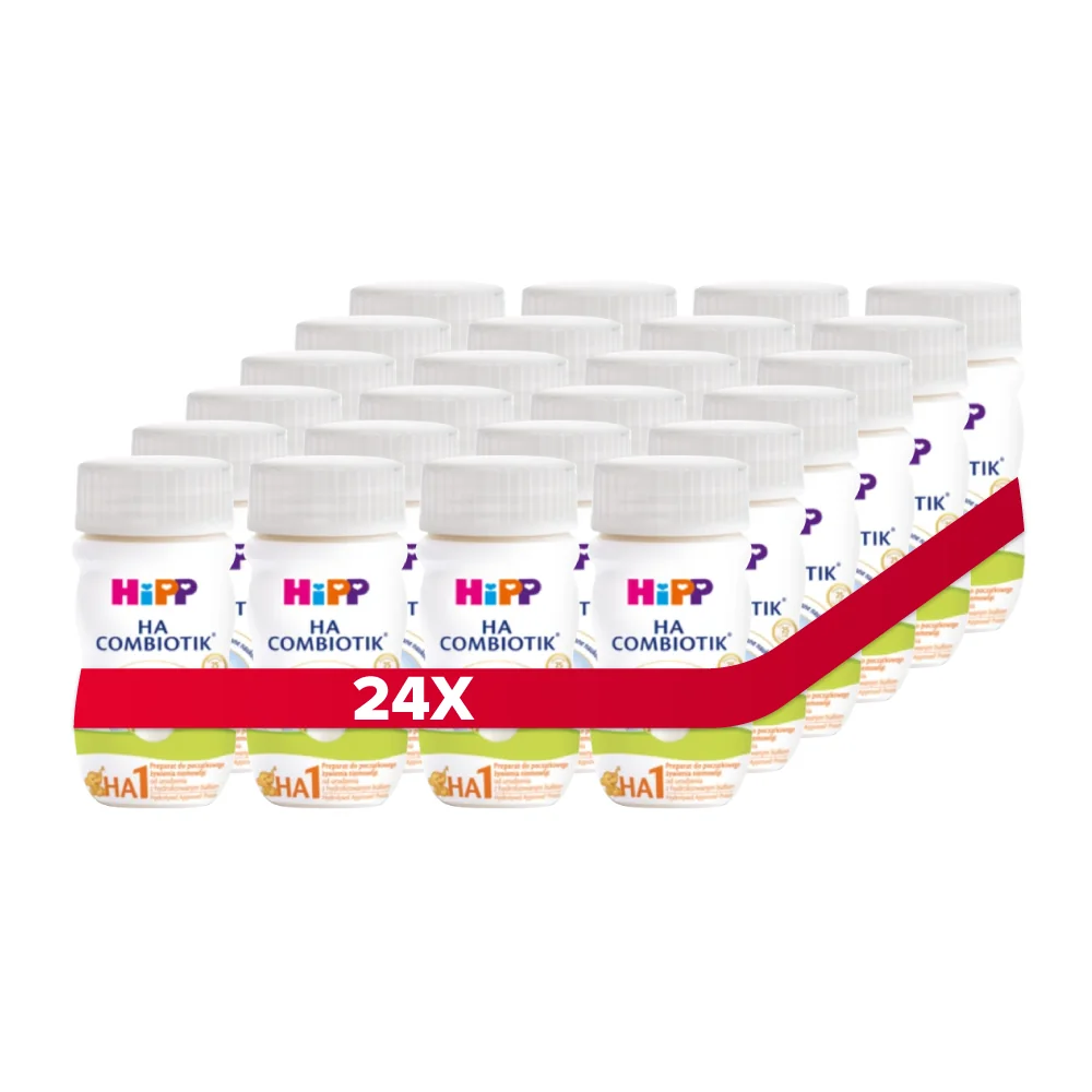 HIPP 1 HA Combiotik hipoalergiczne mleko początkowe, dla niemowląt od urodzenia, 24 x 90 ml