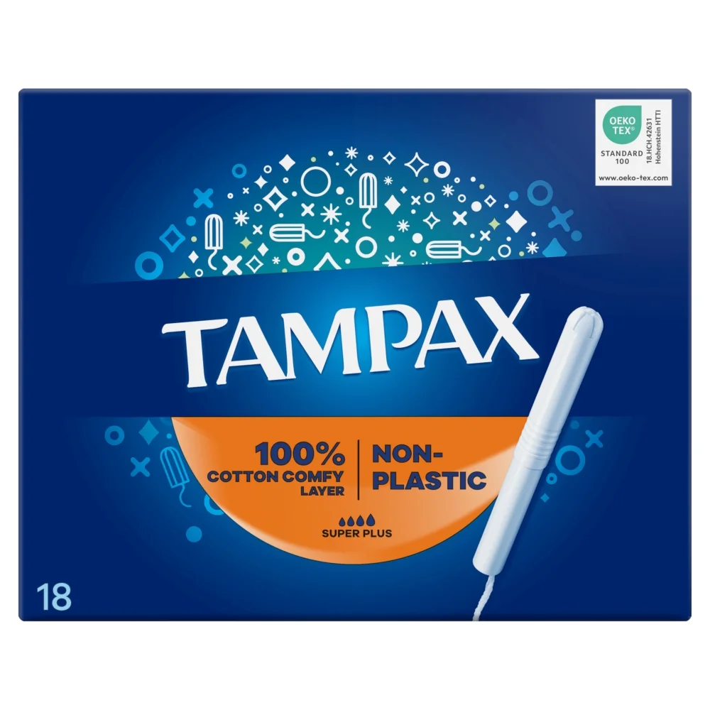 Tampax Super Plus Tampony z aplikatorem kartonowym, 18 sztuk