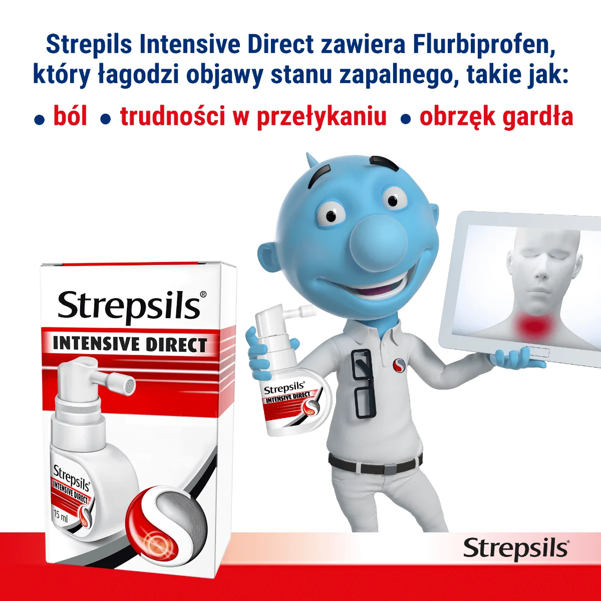 Strepsils Intensive Direct 8,75 mg/dawkę, aerozol do stosowania w jamie ustnej, roztwór