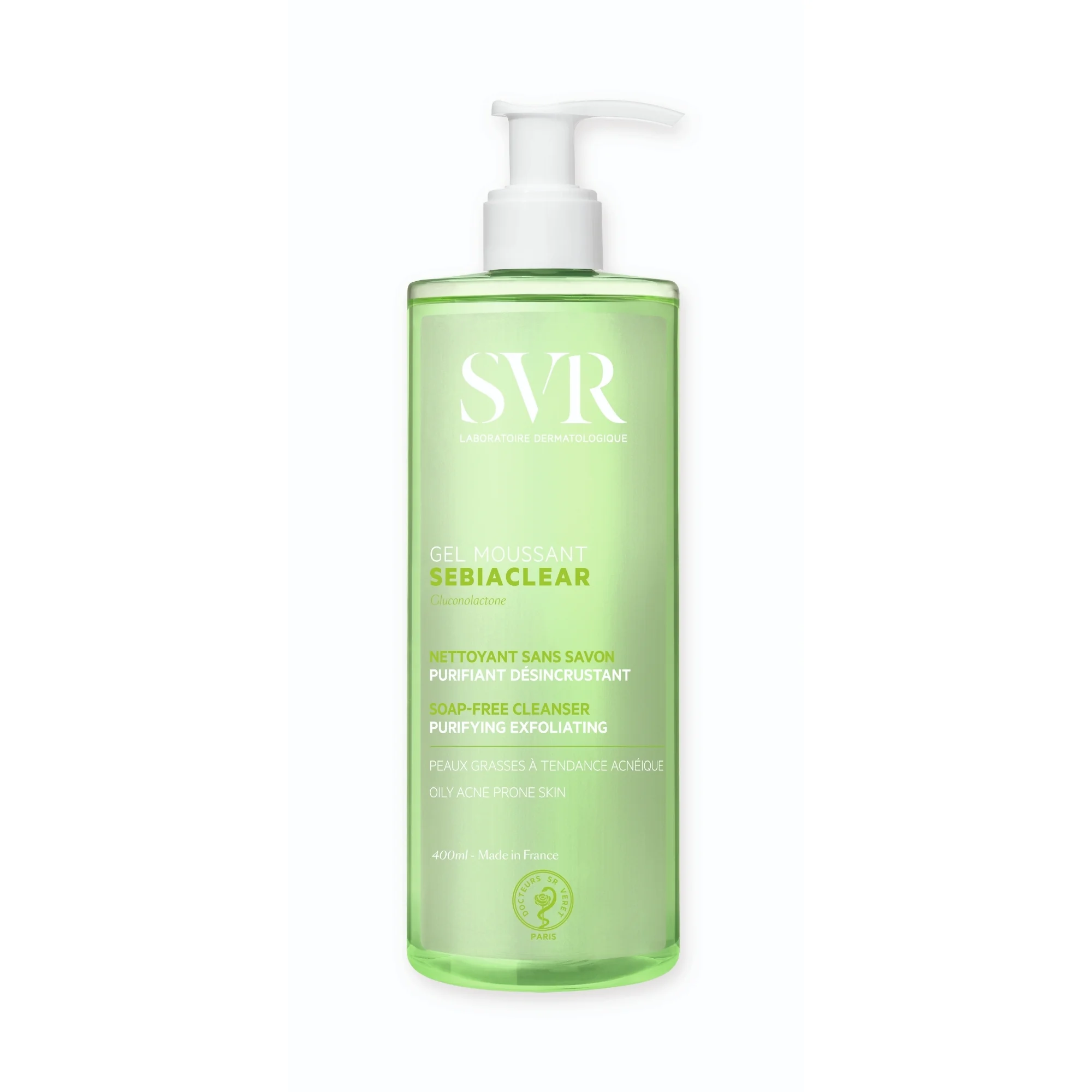 SVR SEBIACLEAR Gel Moussant żel do mycia twarzy oczyszczająco-złuszczający, 400 ml