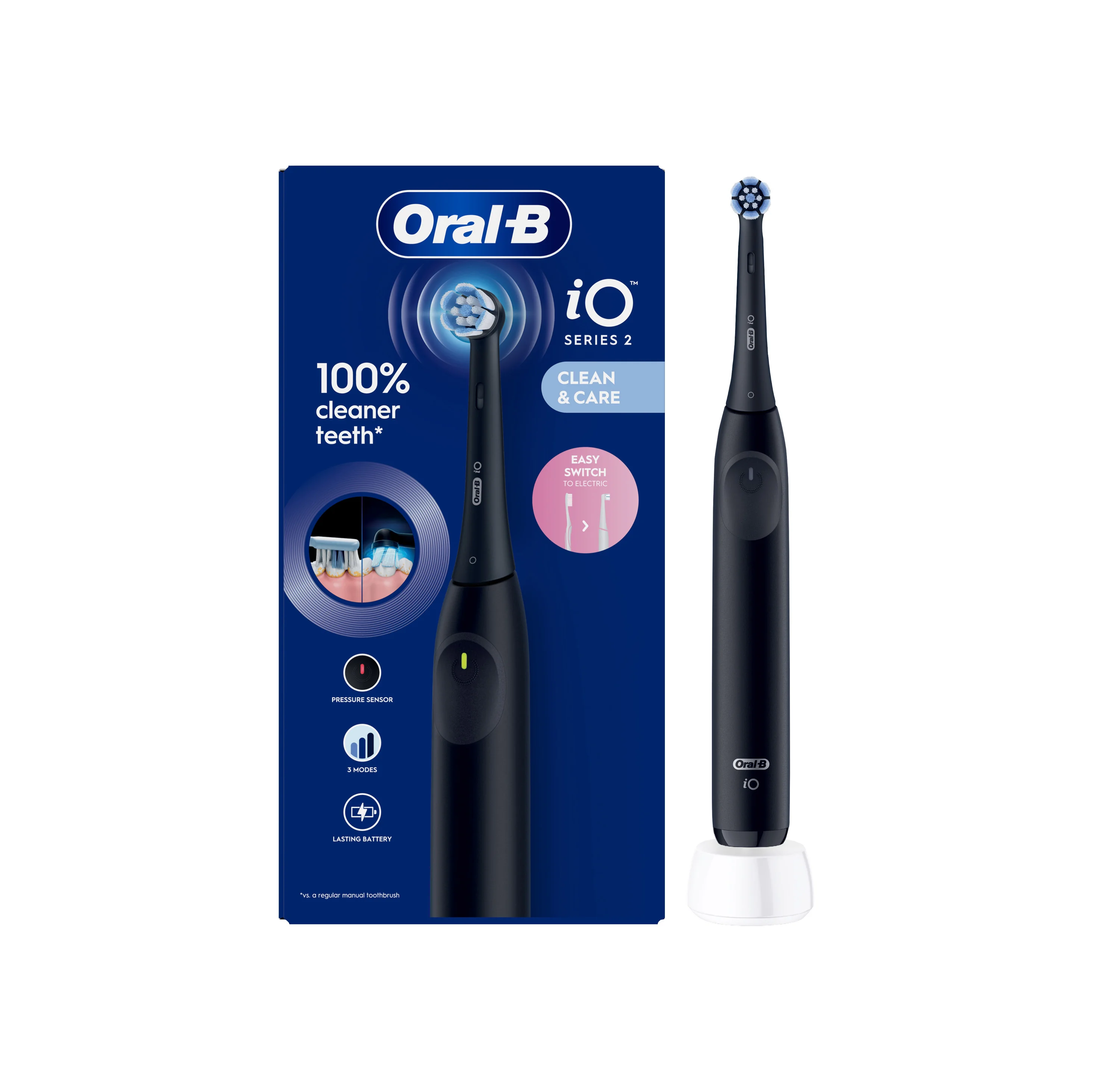 Oral-B iO 2 czarna szczoteczka elektryczna, 1 sztuka