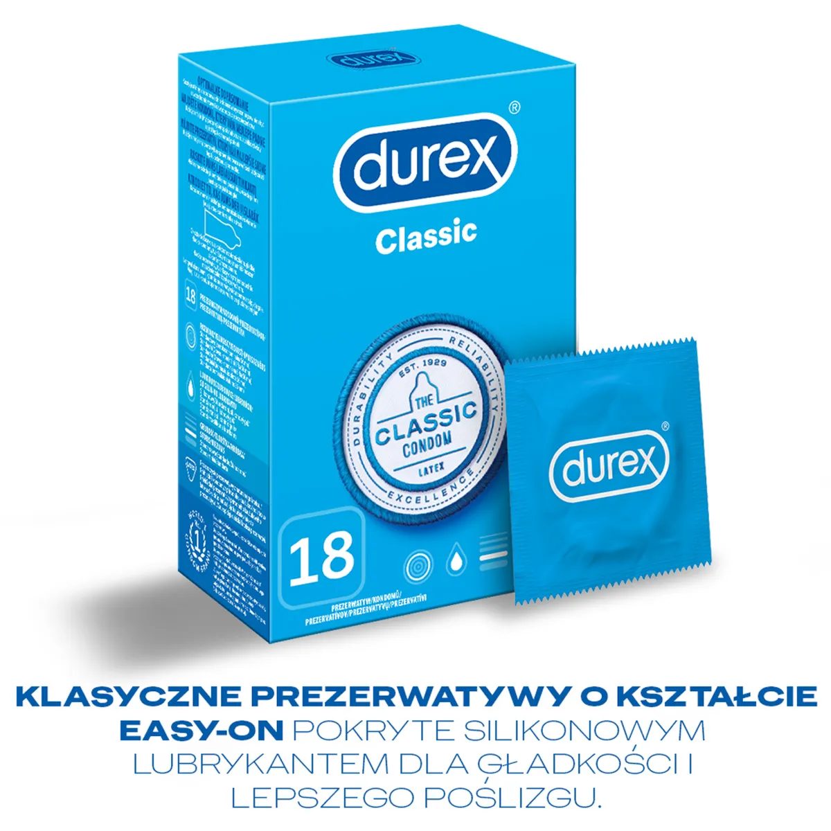Prezerwatywy Durex Classic, 18 sztuk 