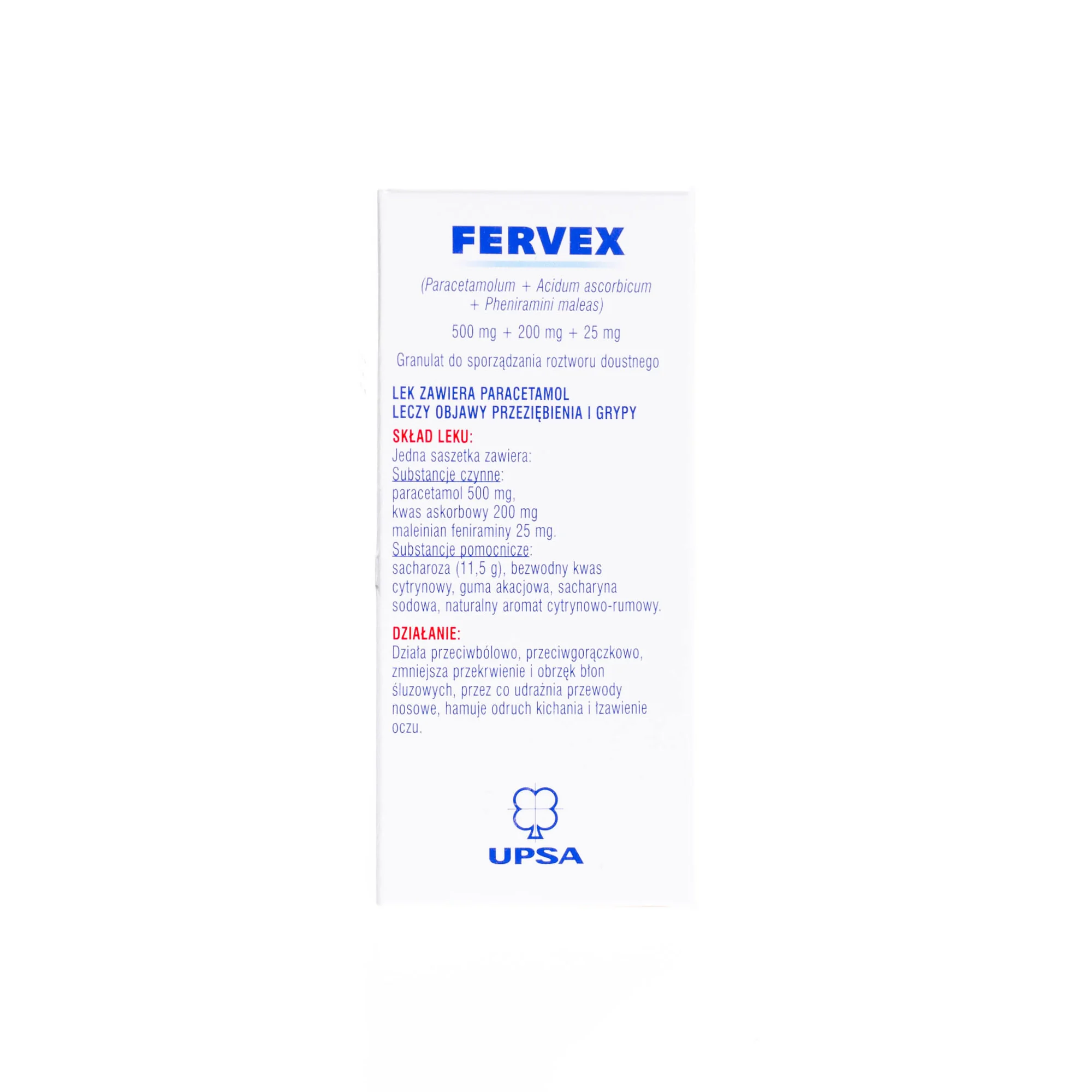 Fervex, 0,5g+0,2g+0,025g, 8 saszetek 