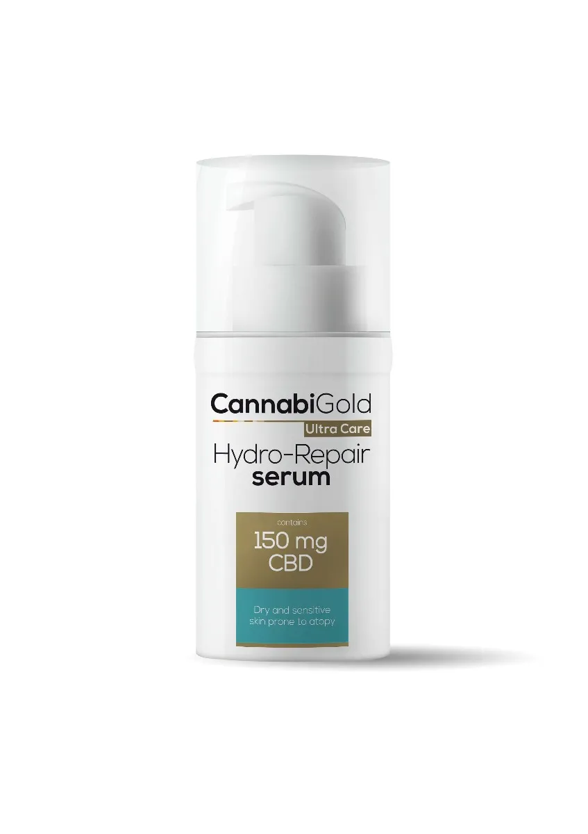 CannabiGold Ultra Care Hydro-Repair, serum nawilżająco-regenerujące do skóry suchej i wrażliwej , 30 ml