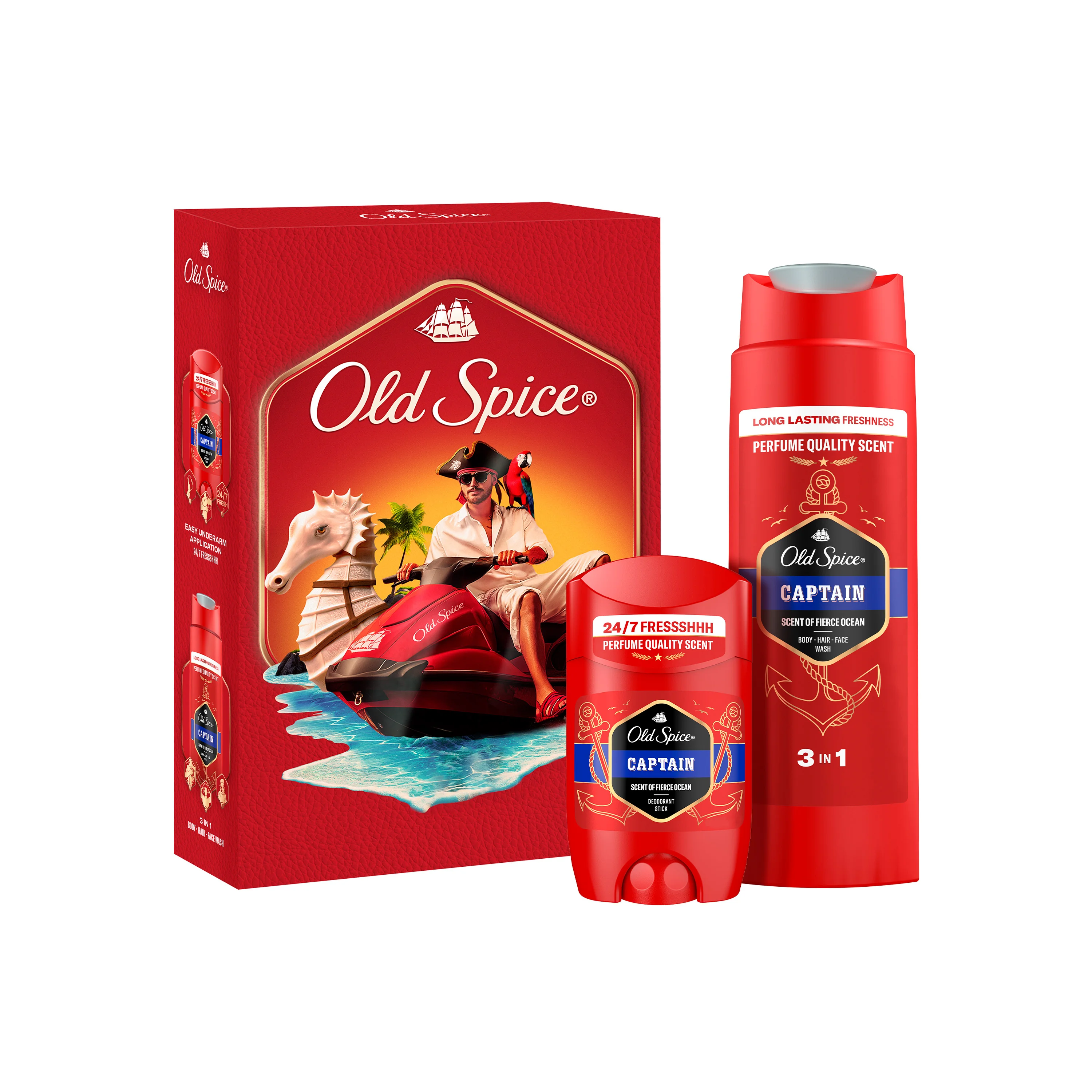 Old Spice Capitan Xmass Zestaw dezodorant w sztyfcie, 50 ml + żel pod prysznic, 250 ml