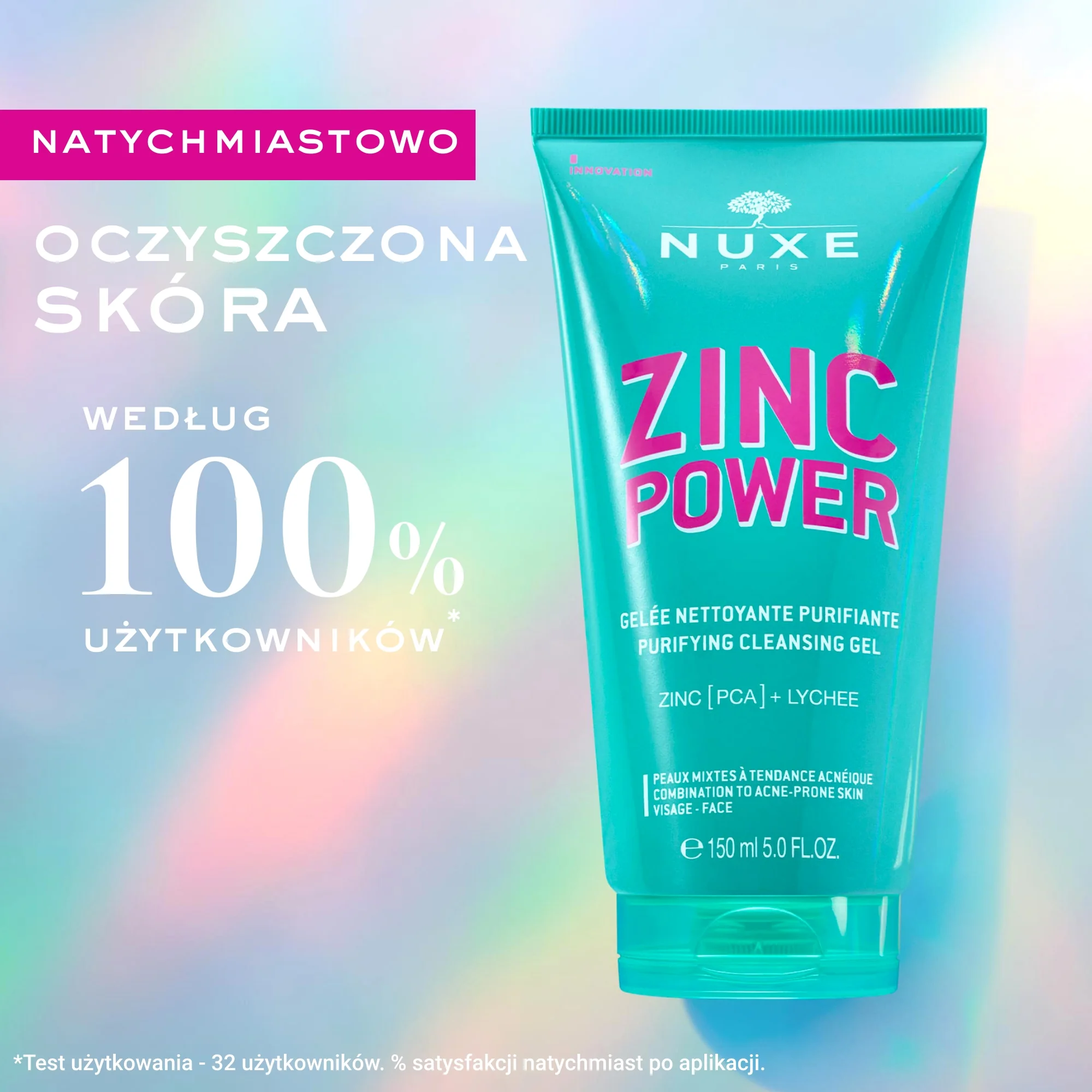 Nuxe Zinc Power oczyszczający żel do mycia twarzy, 150 ml