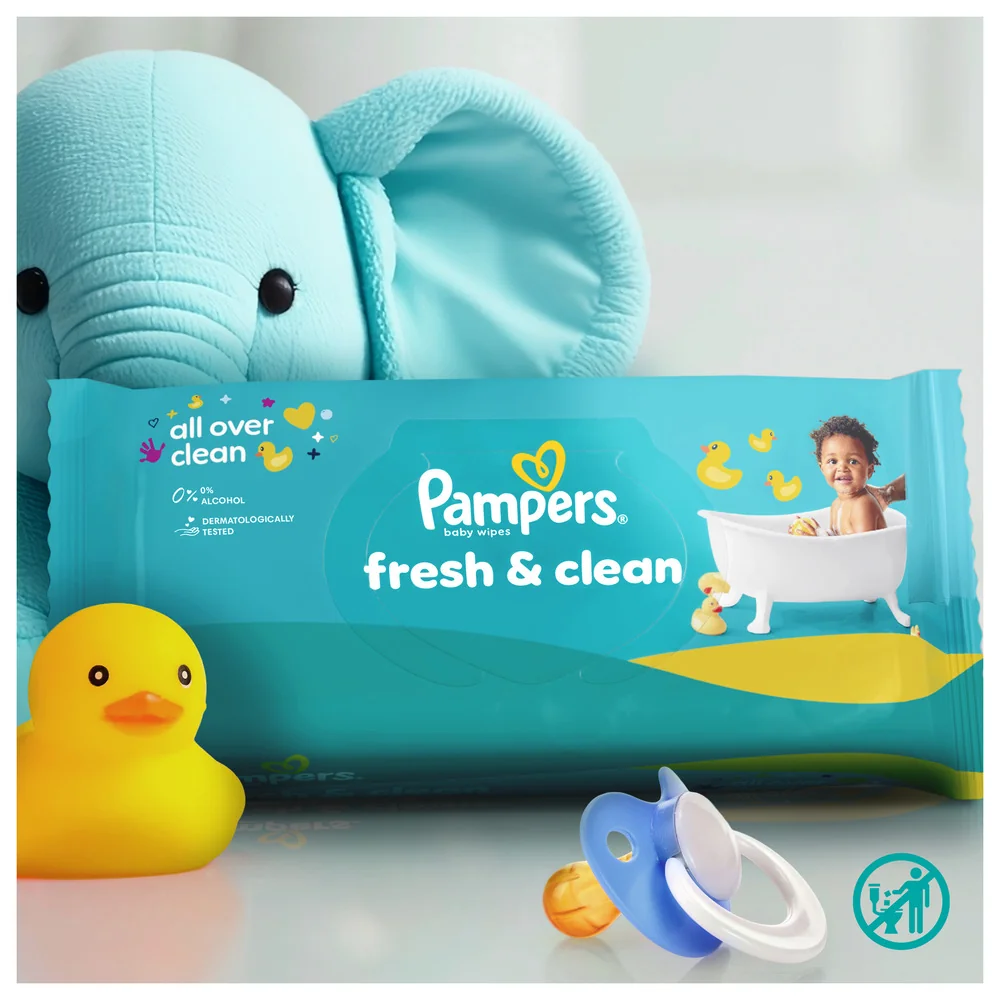 Pampers Fresh Clean chusteczki nawilżane dla dzieci, 12 x 80 sztuk