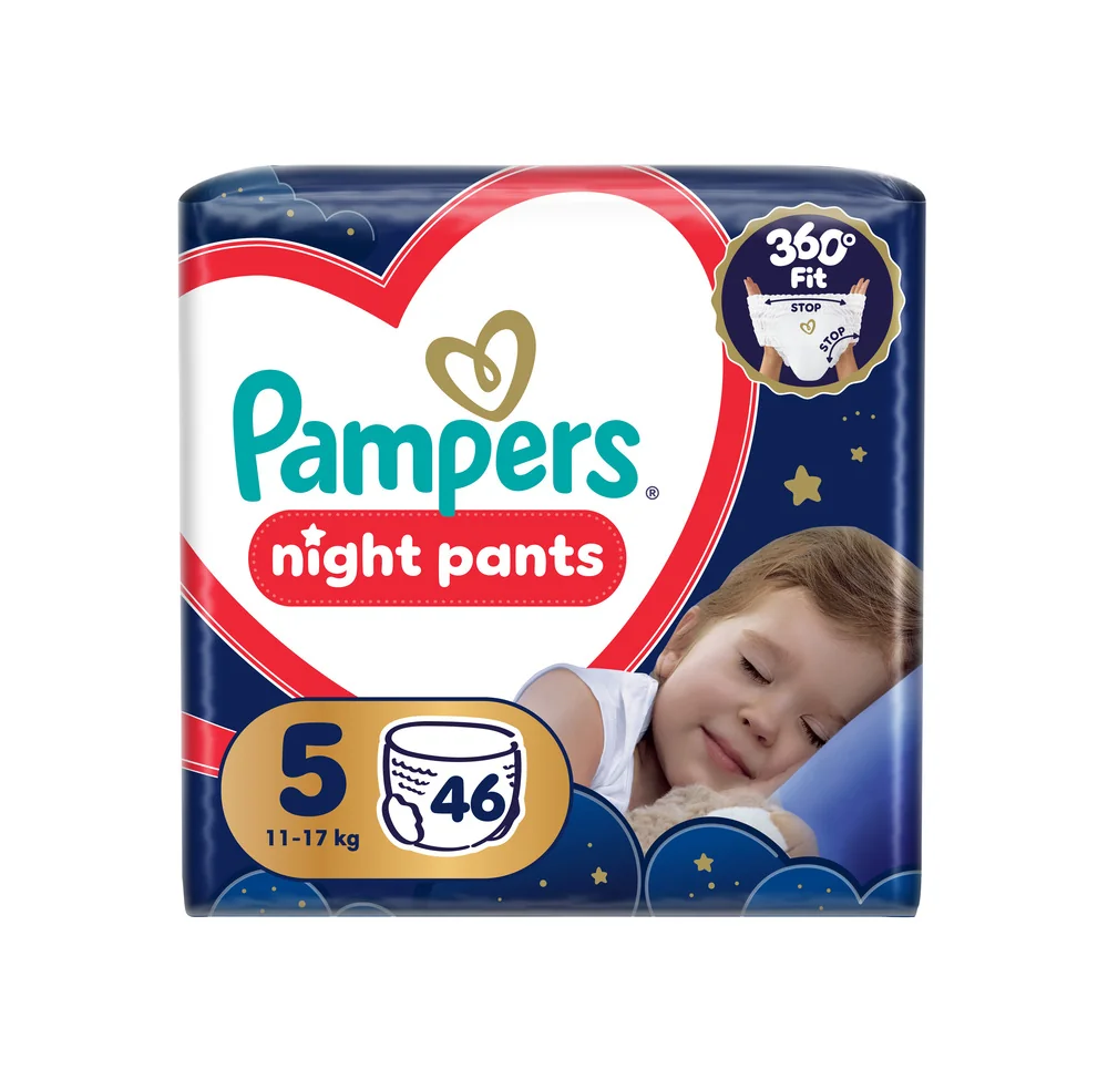 Pampers Night Pants 5 pieluchomajtki, rozmiar 5, 11-17 kg, 46 sztuk