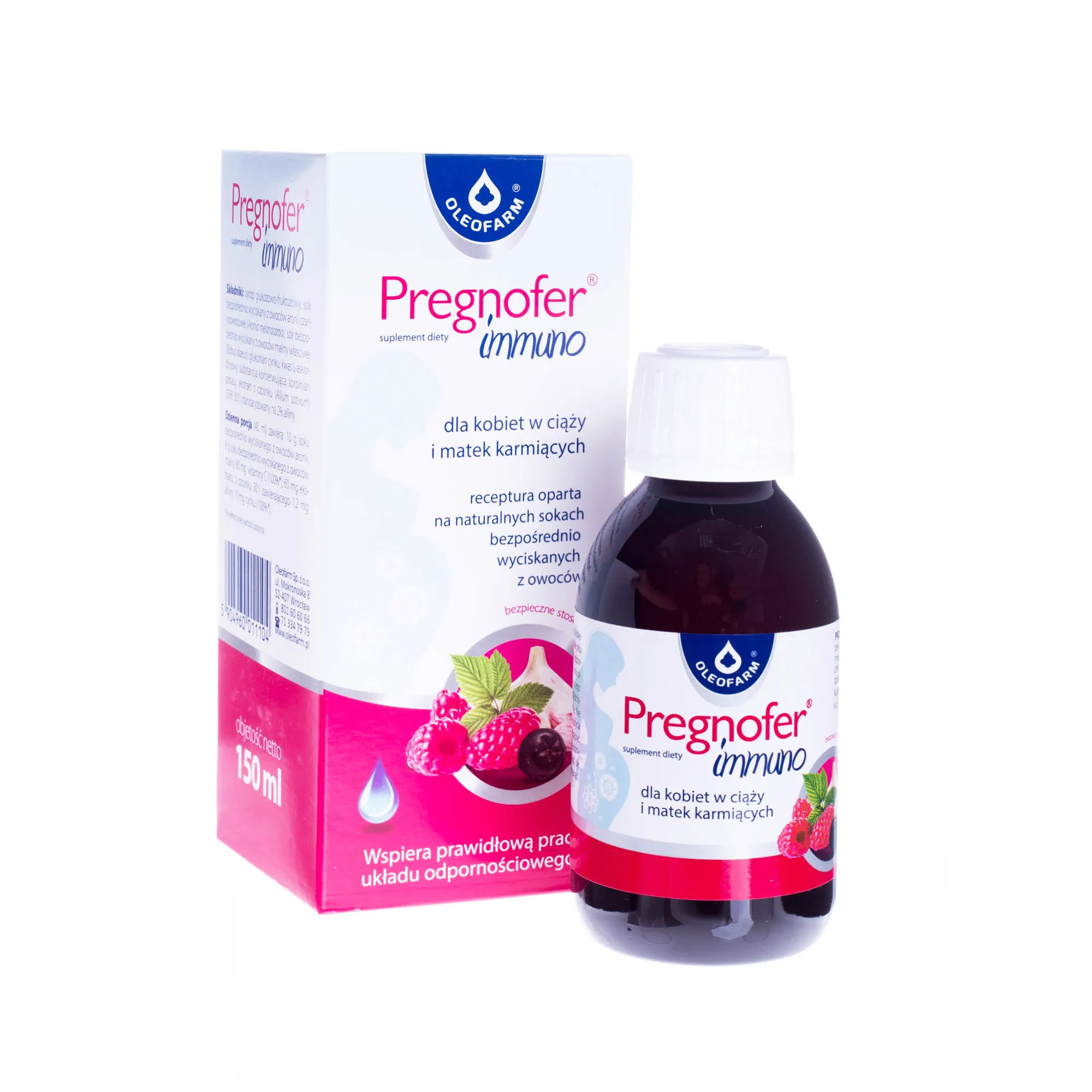 Pregnofer immuno, suplement diety dla kobiet w ciąży i matek karmiących, 150 ml