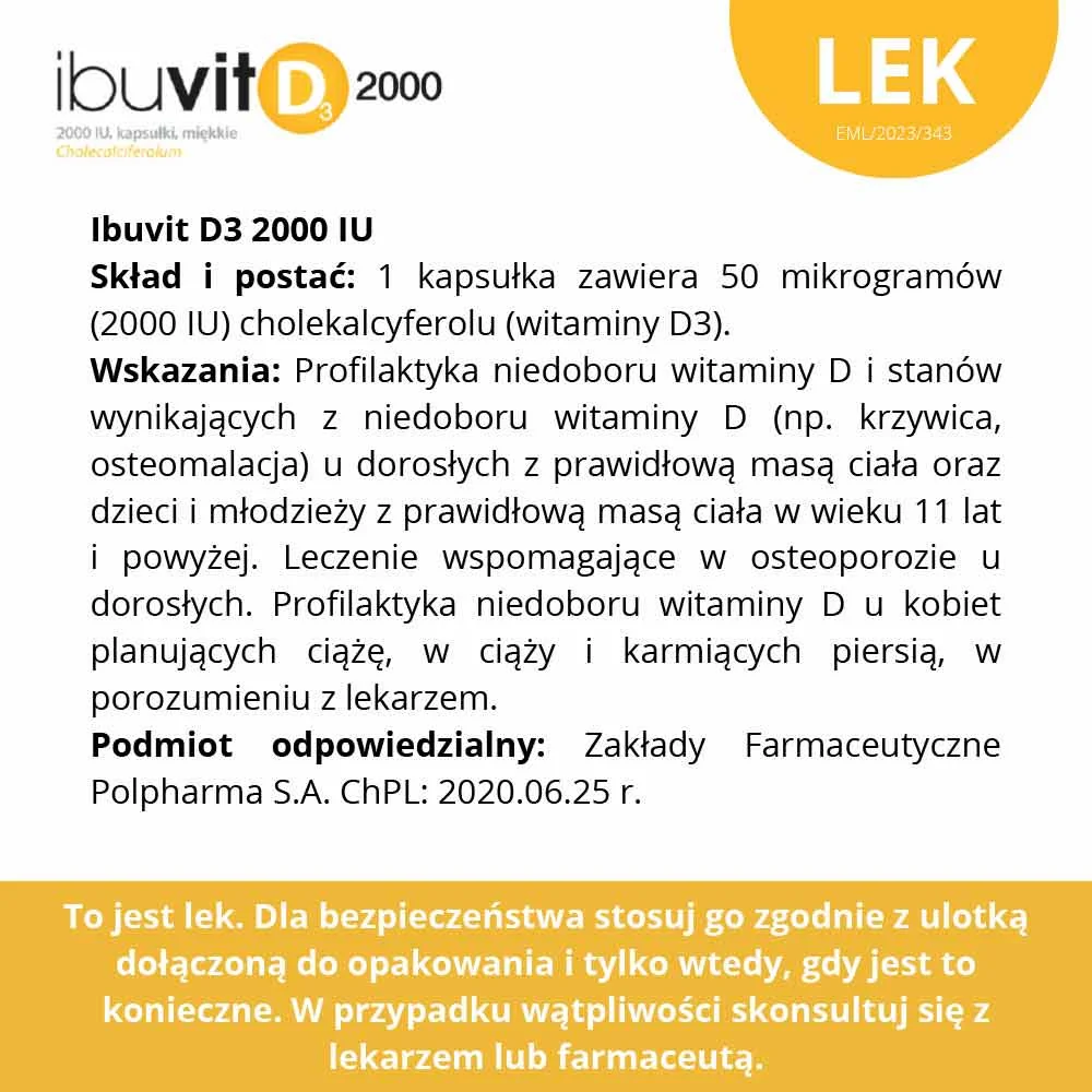 Ibuvit D3 2000 IU, 90 kapsułek 