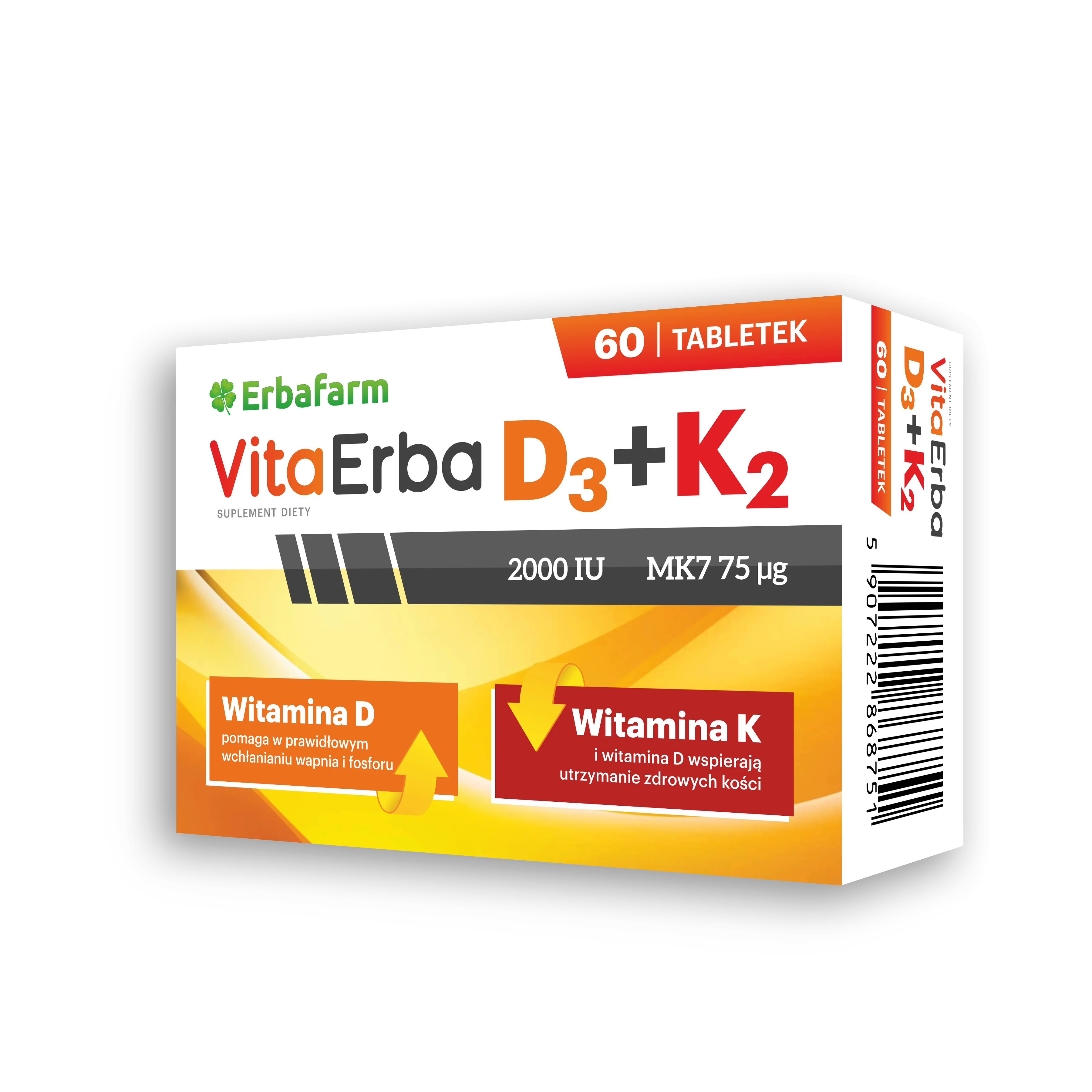 Erbafarm VitaErba D3 + K2 60 tabletek