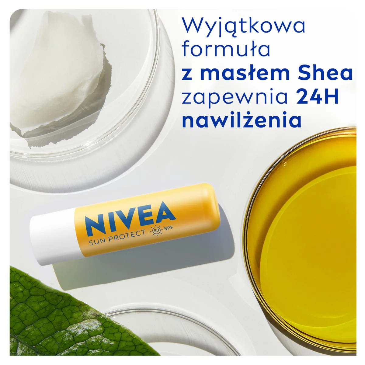 Nivea Sun Protect pielęgnująca pomadka do ust z wysoką ochroną SPF 50, 4,8 g