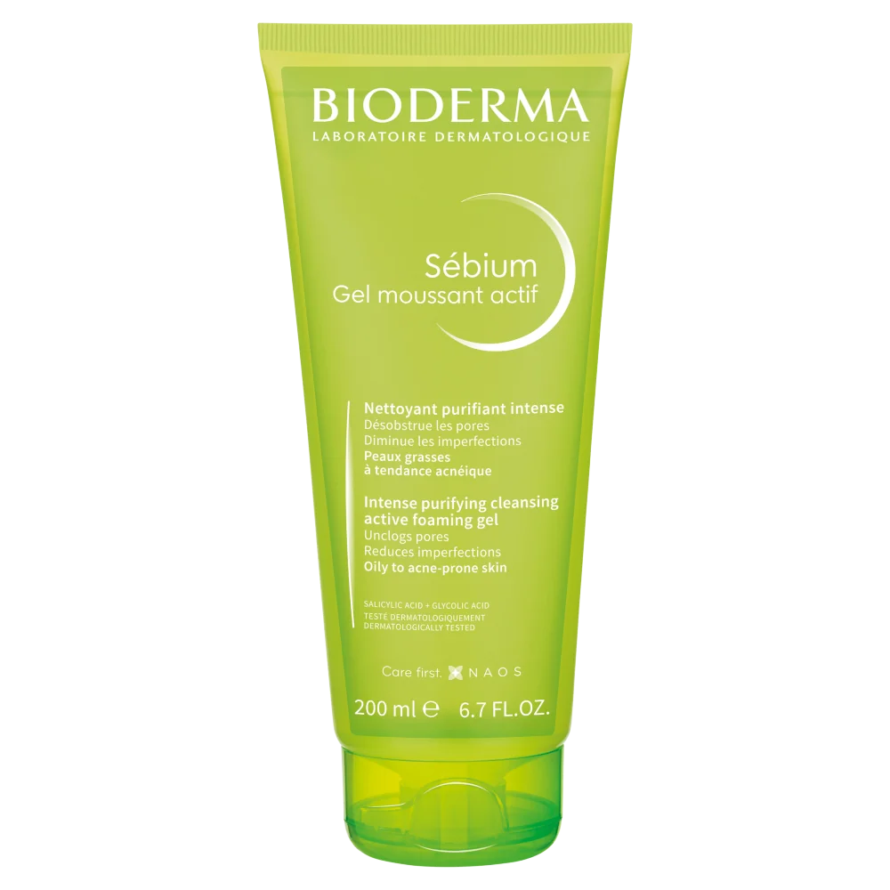 Bioderma Sébium Gel Moussant Actif żel głęboko oczyszczający do cery tłustej i problematycznej, 200 ml