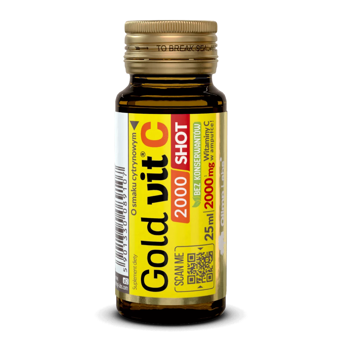 Gold Vit C 2000 Shot smak cytrynowy, ampułka szklana, 25 ml