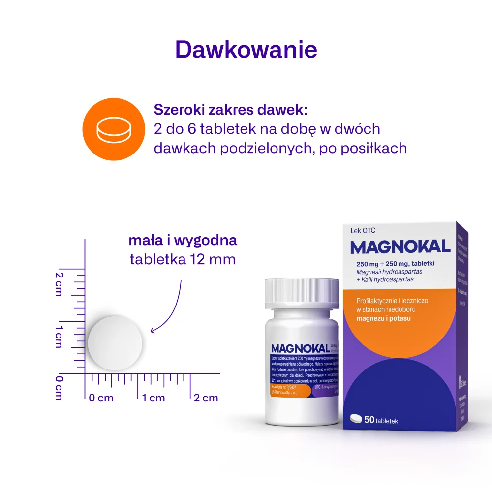 Magnokal 250 mg + 250 mg, 50 tabletek