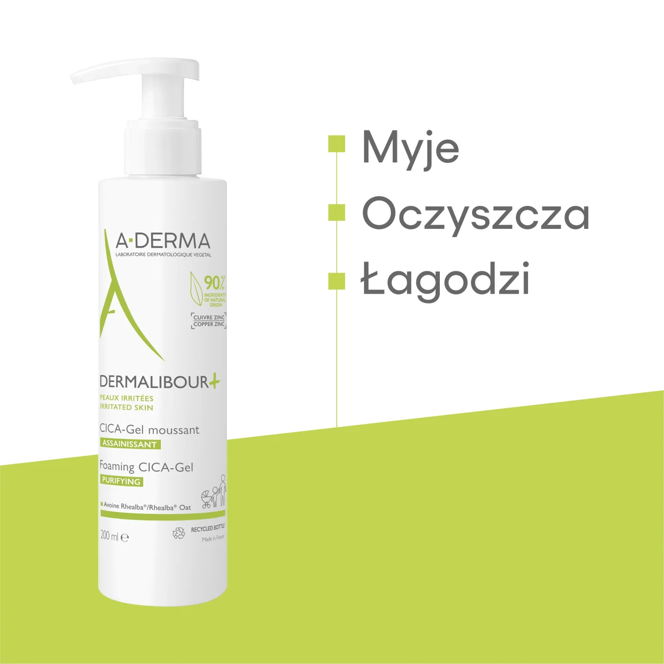 A-derma Dermalibour+ Cica Żel do mycia skóry podrażnionej, 200ml